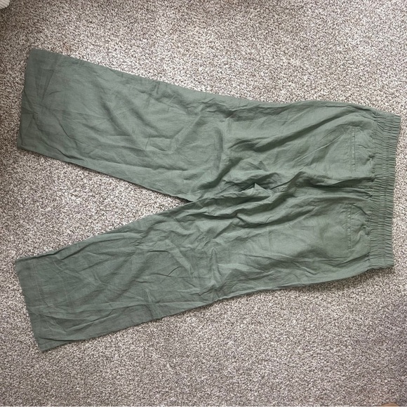 NWT Quince Green Drawstring Linen Pants Casual Summer XL - Picture 7 of 7